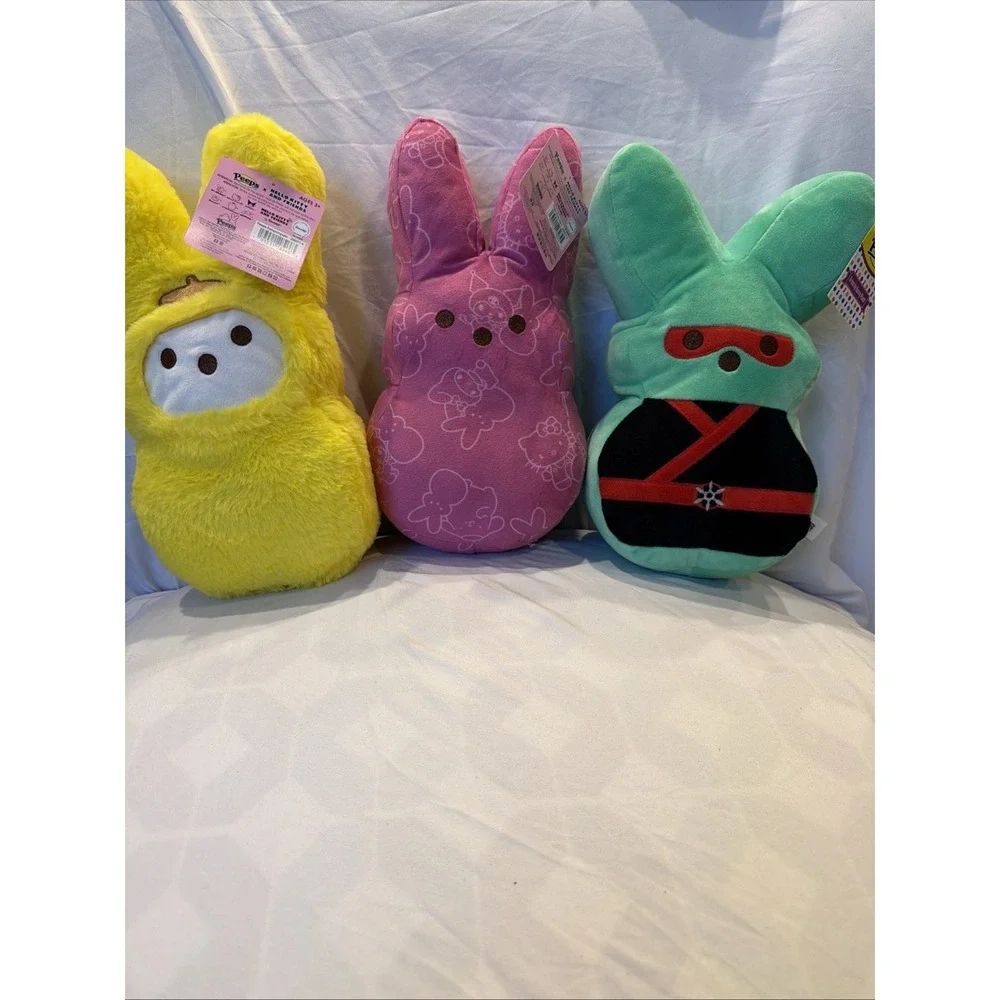 Peeps Hello Kitty Plush Lot 3‎ Pompompurin Sanrio Easter Bunny NWT